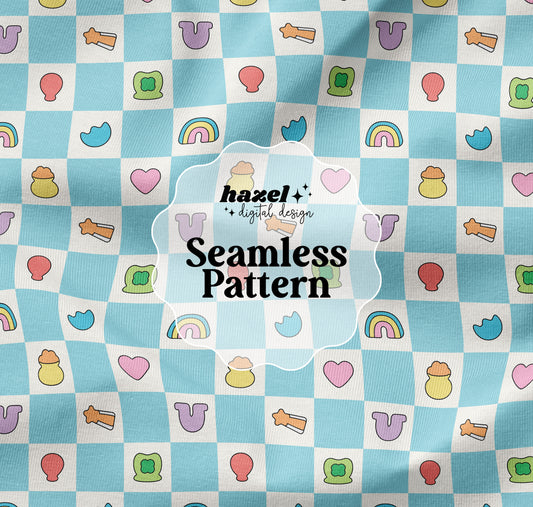 Charms Checkered Seamless Pattern