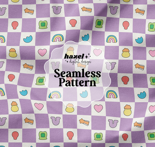 Charms Checkered Seamless Pattern