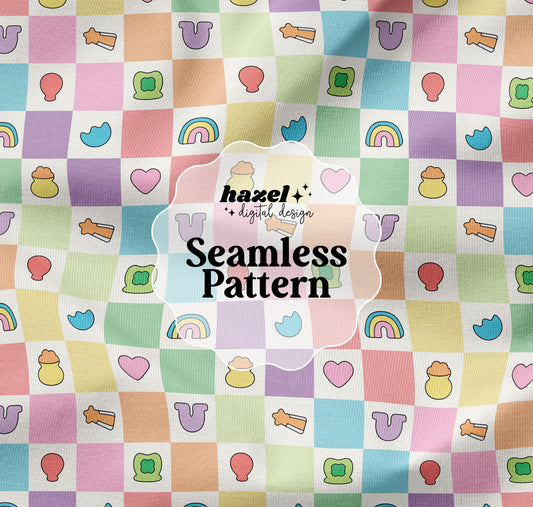 Charms Checkered Seamless Pattern